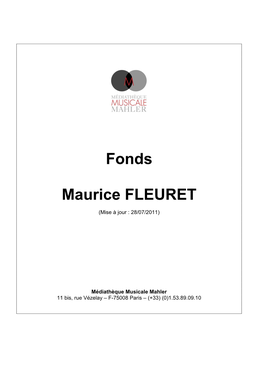 Fonds Maurice Fleuret 2