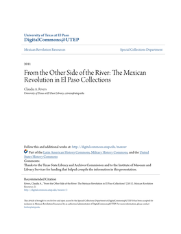 The Mexican Revolution in El Paso Collections