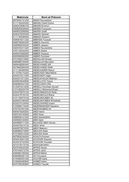 Matricule Nom Et Prénom