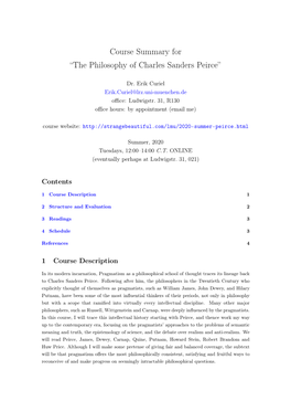 Course Summary for “The Philosophy of Charles Sanders Peirce”