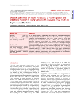 Effect of Glabridinon on Insulin Resistance, C-Reactive Protein and Clinical Trial Clinical Endothelial Function in Young Women with Polycystic Ovary Syndrome