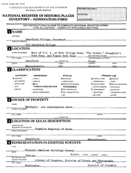 National Register of Historic Places Inventory -- Nomination Form