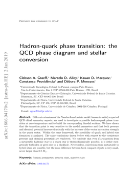 Hadron-Quark Phase Transition: the QCD Phase Diagram and Stellar