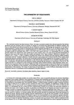 The Symmetry of Vesuvianite: Optics and Diffraction