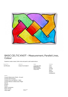 BASIC CELTIC KNOT – Measurement, Parallel Lines, Colour