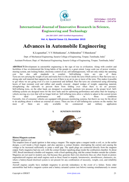 Advances in Automobile Engineering