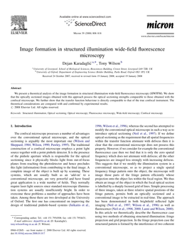 Image Formation in Structured Illumination Wide-Field Fluorescence