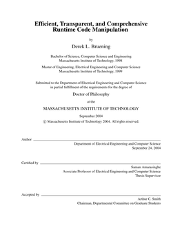 Efficient, Transparent, and Comprehensive Runtime Code