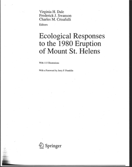 Ecological Responses to the 1980 Eruption of Mount St. Helens