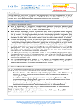 2Nd SHF 2021 Reserve Allocation Round Allocation Strategy Paper Section 1: Humanitarian Context