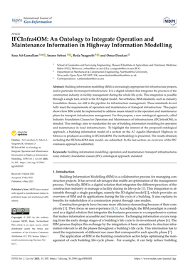 An Ontology to Integrate Operation and Maintenance Information in Highway Information Modelling