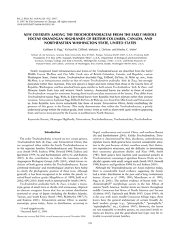 New Diversity Among the Trochodendraceae from the Early/Middle Eocene Okanogan Highlands of British Columbia, Canada, and Northeastern Washington State, United States