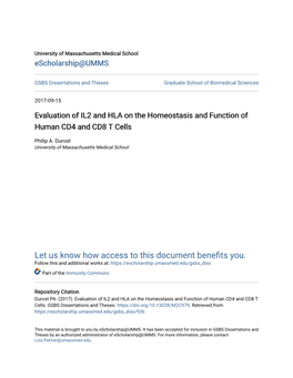 Evaluation of IL2 and HLA on the Homeostasis and Function of Human CD4 and CD8 T Cells