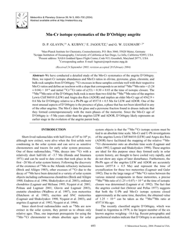 Mn-Cr Isotope Systematics of the D'orbigny Angrite