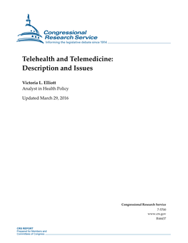 Telehealth and Telemedicine: Description and Issues
