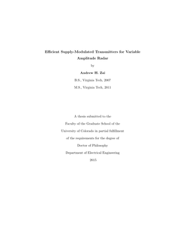 Efficient Supply-Modulated Transmitters for Variable Amplitude