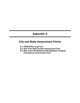 Appendix a City and State Assessment Forms