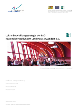 Lokale Entwicklungsstrategie Der LAG Regionalentwicklung Im Landkreis Schwandorf E.V