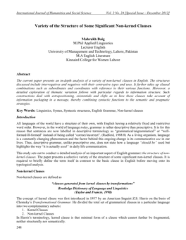 Variety of the Structure of Some Significant Non-Kernel Clauses