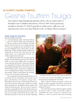 Geshe Tsultrim Tsulga Geshe Tsultrim Tsulga [Mandala July-September 2010, P