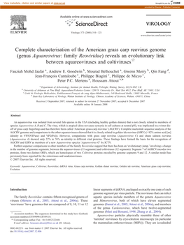 Complete Characterisation of the American Grass Carp Reovirus Genome (Genus Aquareovirus: Family Reoviridae) Reveals an Evolutio