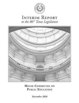 Interim Report to the 86Th Texas Legislature