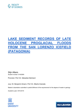 Lake Sediment Records of Late Holocene Proglacial Floods from the San Lorenzo Icefield (Patagonia)