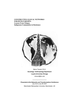 CONSTRUCTING GLOCAL NETWORKS for HUMAN RIGHTS: Lessons from Chiapas Indigenous Communities in Resistance