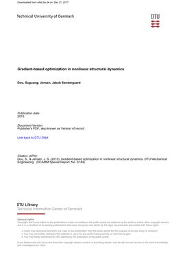 Gradient-Based Optimization in Nonlinear Structural Dynamics