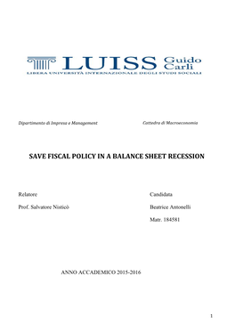 Save Fiscal Policy in a Balance Sheet Recession