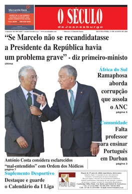 “Se Marcelo Não Se Recandidatasse a Presidente Da República Havia