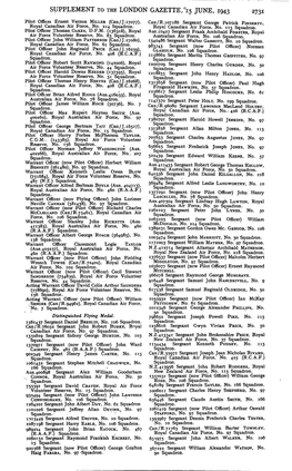 Supplement to the London Gazette, '15 June, 1943