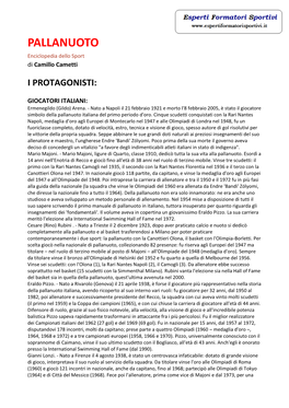 PALLANUOTO Enciclopedia Dello Sport Di Camillo Cametti