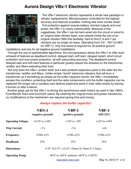 Aurora Design Vbx-1 Electronic Vibrator