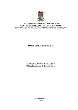 Universidade Federal Da Paraíba Centro De Ciências Sociais Aplicadas Programa De Pós-Graduação Em Ciência Da Informação