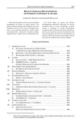 Recent Judicial Developments of Interest to Energy Lawyers