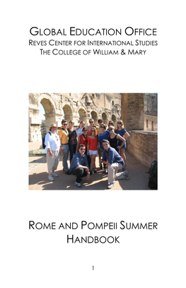 Rome and Pompeii Summer Handbook