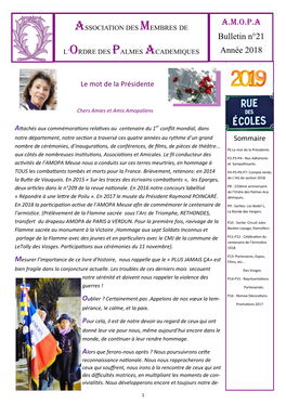 A.M.O.P.A Bulletin N°21 Année 2018