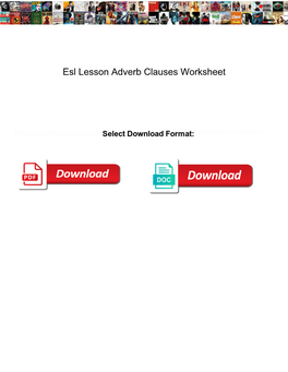 Esl Lesson Adverb Clauses Worksheet