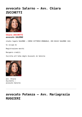 Avv. Chiara ZUCCHETTI,Avvocato Potenza – Avv. Mariagrazia RUGGIERI,Studio Legale ROSSI &A