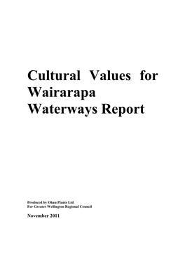 Cultural Values for Wairarapa Waterways Report