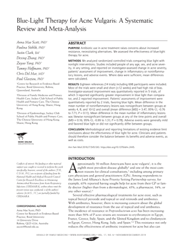 Blue-Light Therapy for Acne Vulgaris: a Systematic Review and Meta-Analysis