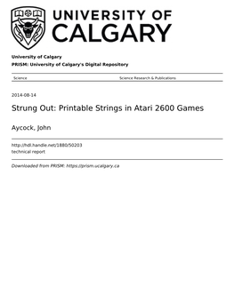 Strung Out: Printable Strings in Atari 2600 Games