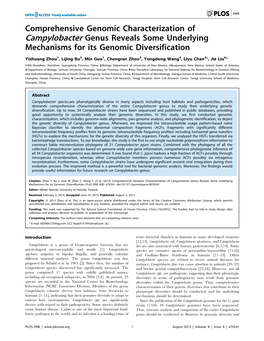 Comprehensive Genomic Characterization of Campylobacter Genus Reveals Some Underlying Mechanisms for Its Genomic Diversification