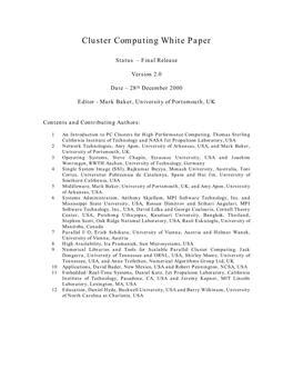 Cluster Computing White Paper