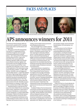 APS Announces Winners for 2011