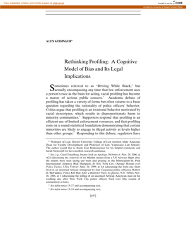 Rethinking Profiling: a Cognitive Model of Bias and Its Legal Implications