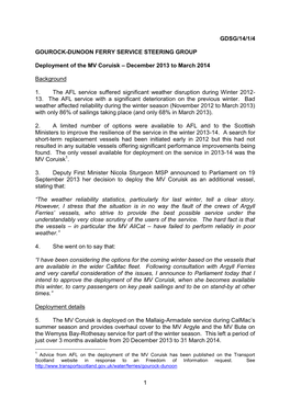 1 Gdsg/14/1/4 Gourock-Dunoon Ferry Service Steering