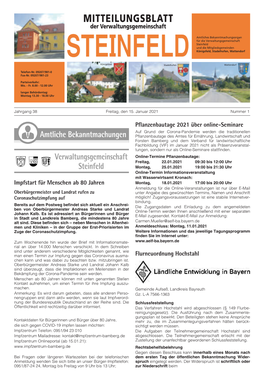 Mitteilungsblatt Der Verwaltungsgemeinschaft