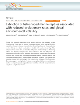 Extinction of Fish-Shaped Marine Reptiles Associated with Reduced